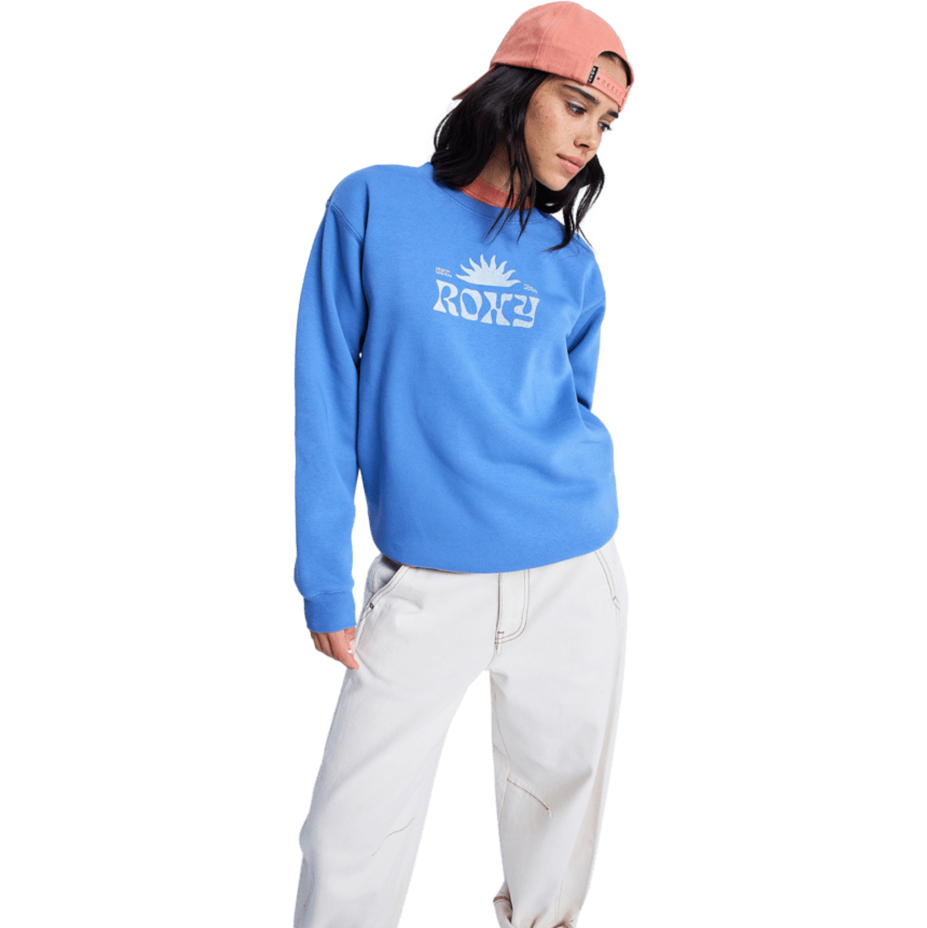 2026 Roxy Womens Surf Stoked Crew Brushed Vint Sweatshirt ERJFT05061 - Dutch Blue
